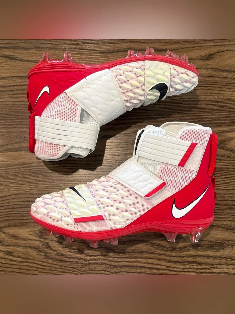 Size 13 Nike Force Savage Elite 2 Football Cleats White/Red BV3962-106